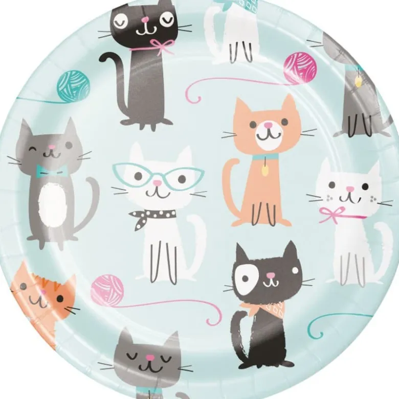 Purrfect Cat Party Kagetallerkner, 8 stk.