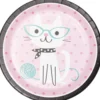 Purrfect Cat Party Runde Middagstallerkner, 8 stk.
