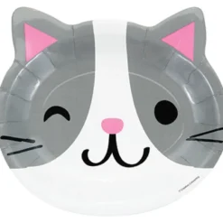 Purrfect Cat Party Shape Middagstallerkner, 8 stk.