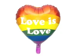 Rainbow "Love is Love" Hjerte Ballon, 35 cm