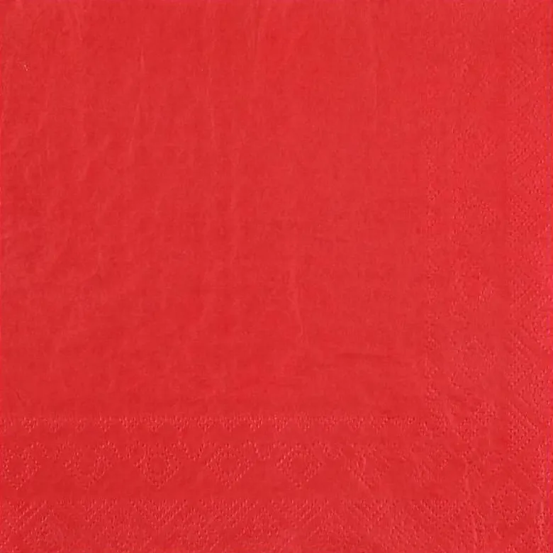 Røde Frokostservietter 33 x 33 cm, 25 stk.
