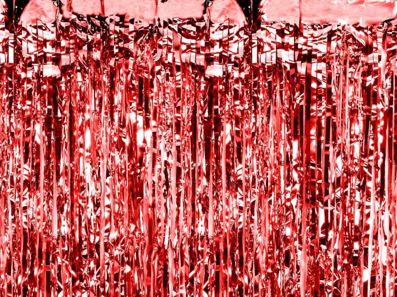Rød Glimmerforhæng Folie 90x250cm