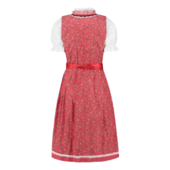 Rød Luksus Dirndl i 3 dele m/Løs Skjorte
