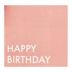 Rød/Orange "Happy Birthday" Servietter, 16 stk.