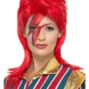 Rød Superstar Paryk alá Bowie