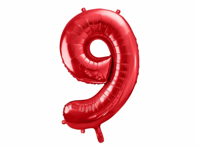 Rød Tal Ballon 86 cm - 9