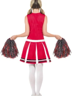 Rødt Cheerleader Kostume, Voksen