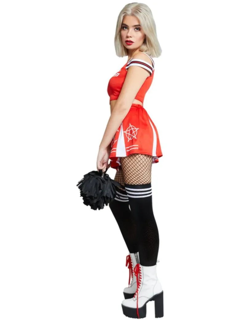 Rødt "Devil" Cheerleader Kostume