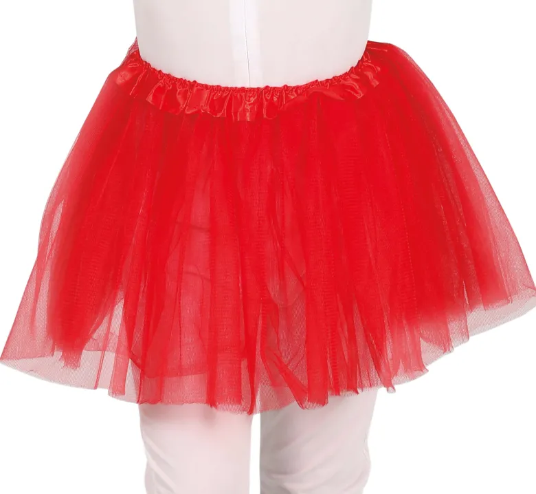 Rødt Tylskørt Til Børn (Tutu) - Kort Model (30cm)