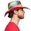 Regnbue Cowboy Hat med Sequins