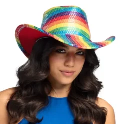 Regnbue Cowboy Hat med Sequins