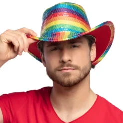 Regnbue Cowboy Hat med Sequins