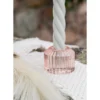 Rillet Lysestage Rund Lyserød, 5 x 4 cm