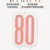 80 År Kagelys - Happy BDAY Rosegold Glitz