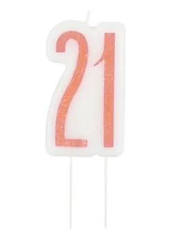 21 År Kagelys - Happy BDAY Rosegold Glitz