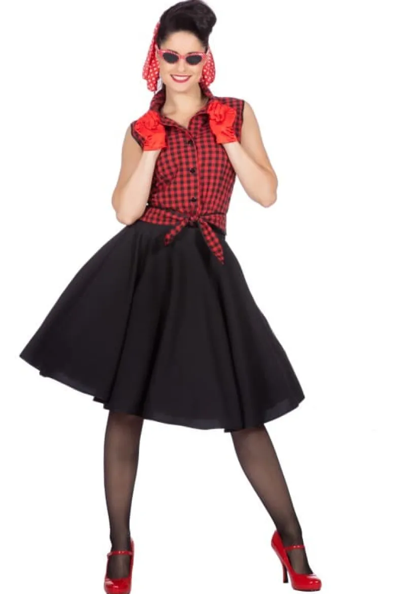 Rockabilly Rizzo Kostume m/Skjorte & Nederdel