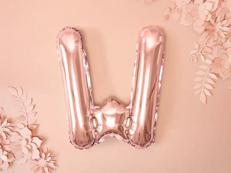 Rosegold Bogstav Ballon 35 cm - W