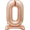 Rosegold Folie "0" Tal Ballon på Fødder t/Luft