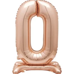 Rosegold Folie "0" Tal Ballon på Fødder t/Luft
