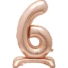 Rosegold Folie "6" Tal Ballon på Fødder t/Luft