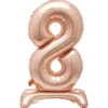 Rosegold Folie "8" Tal Ballon på Fødder t/Luft