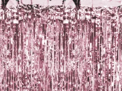 Rosegold Glimmerforhæng Folie 100x250cm – Festtema®