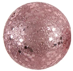 Rosegold Glitter Julekugler, Pakke m/10 stk. Assorteret