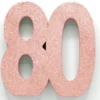 Rosegold Glitter "80" Tal Dekoration