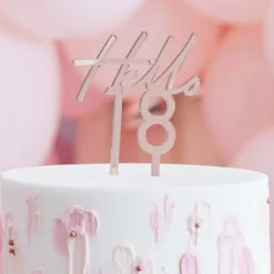 Rosegold "Hello 18" Akryl Kagetopper