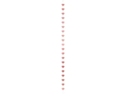Rosegold Hjerte Guirlande, 3 meter