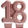 Rosegold Kagelys - Fødselsdagslys 18 År