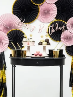 Rosegold Skråskrift "Happy Birthday" Banner, 62cm