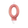Rosegold Talformet Kagelys m/Glitter 7 cm - 0 Tal