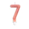 Rosegold Talformet Kagelys m/Glitter 7 cm - 7 Tal
