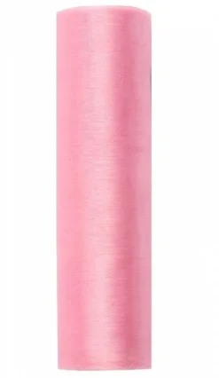 Rulle med baby lyserødt organza 0.16 x 9m
