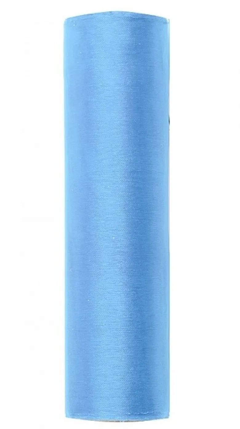 Rulle med lyseblåt organza 0.16 x 9m