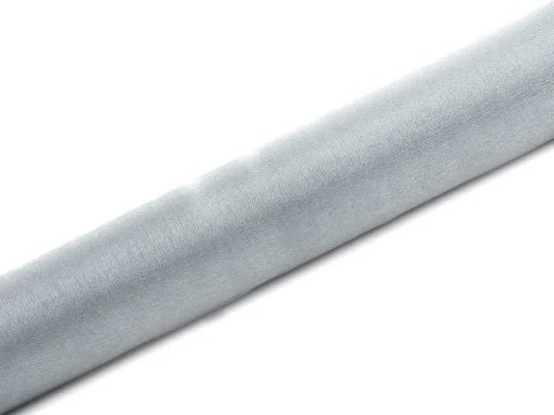 Rulle med Organza glimmer sølv 0.36 x 9m