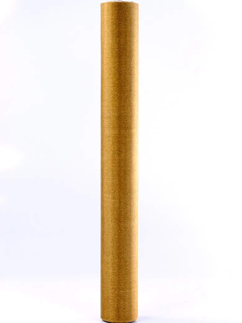 Rulle med organza glitter guld 0.36 x 9m