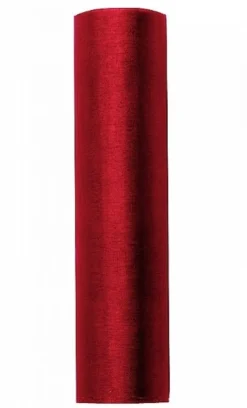 Rulle med rødt organza 0.16 x 9m