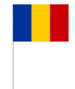 Rumænsk Papirflag på Pind, 27 x 20 cm