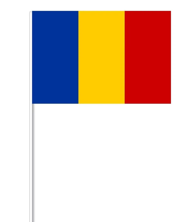 Rumænsk Papirflag på Pind, 27 x 20 cm