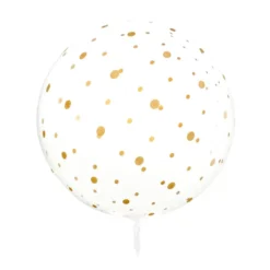 Rund Ballon med Guld Prikker, 60 cm