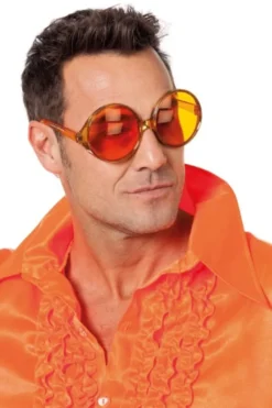 Runde Oversize Party Briller, Orange