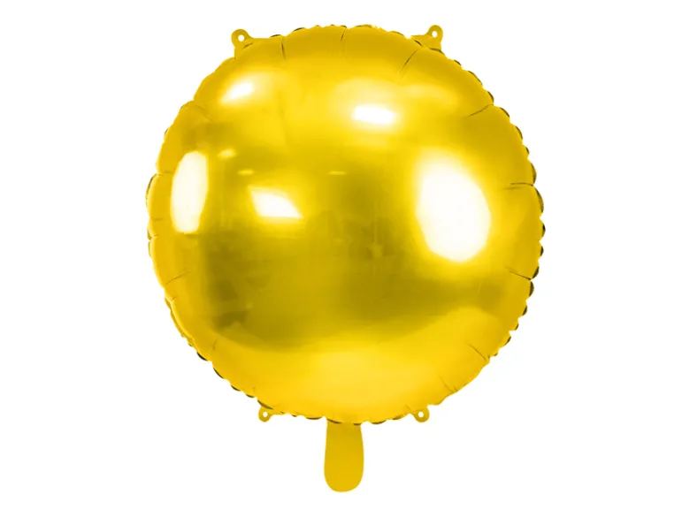 Rund Folie Ballon, 45 cm, Guld