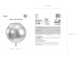 Rund Folie Ballon, 80 cm, Sølv
