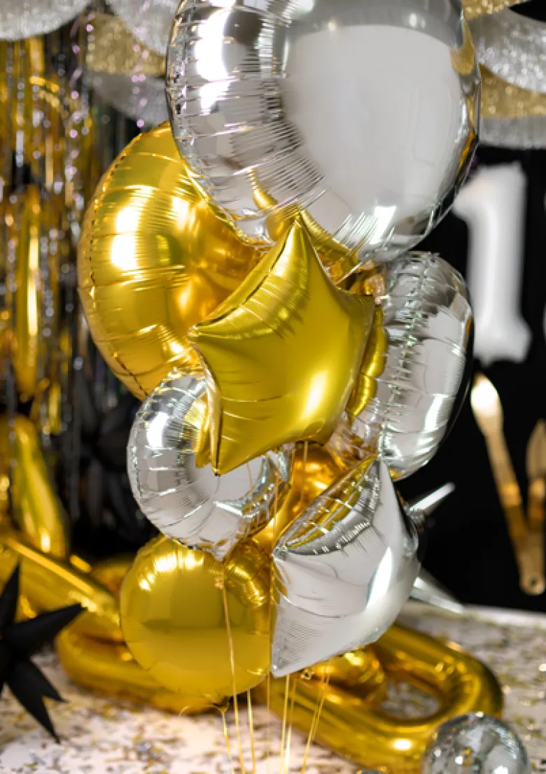 Rund Folie Ballon, 80 cm, Sølv