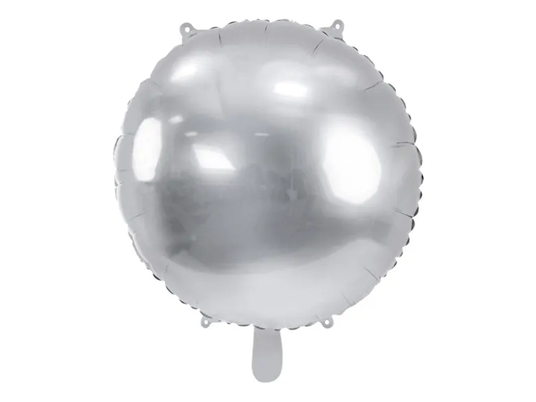 Rund Folie Ballon, 80 cm, Sølv