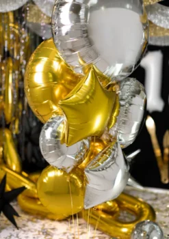 Rund Folie Ballon, 45 cm, Sølv