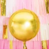 Rund Kugle Folieballon - Metallic Guld, 40 cm
