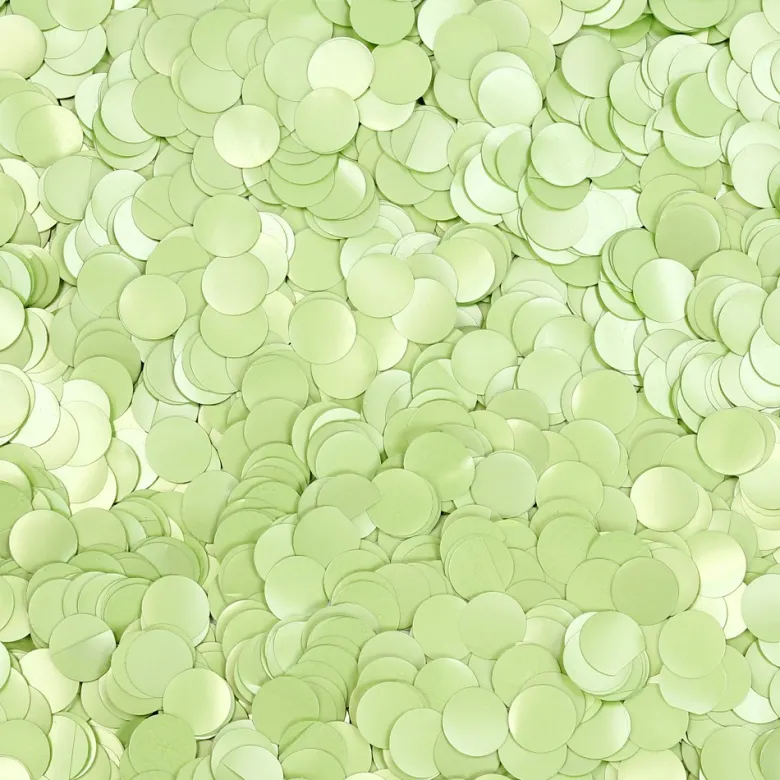 Rund Satin Pistacie Konfetti 1 cm, 14gr